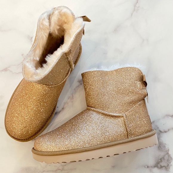 UGG Mini Bailey Bow II Sparkle Glitter Ankle Boot - Picture 5 of 15